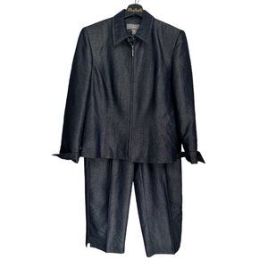 Norton McNaughton Navy Blue Zip Front Pantsuit 10P